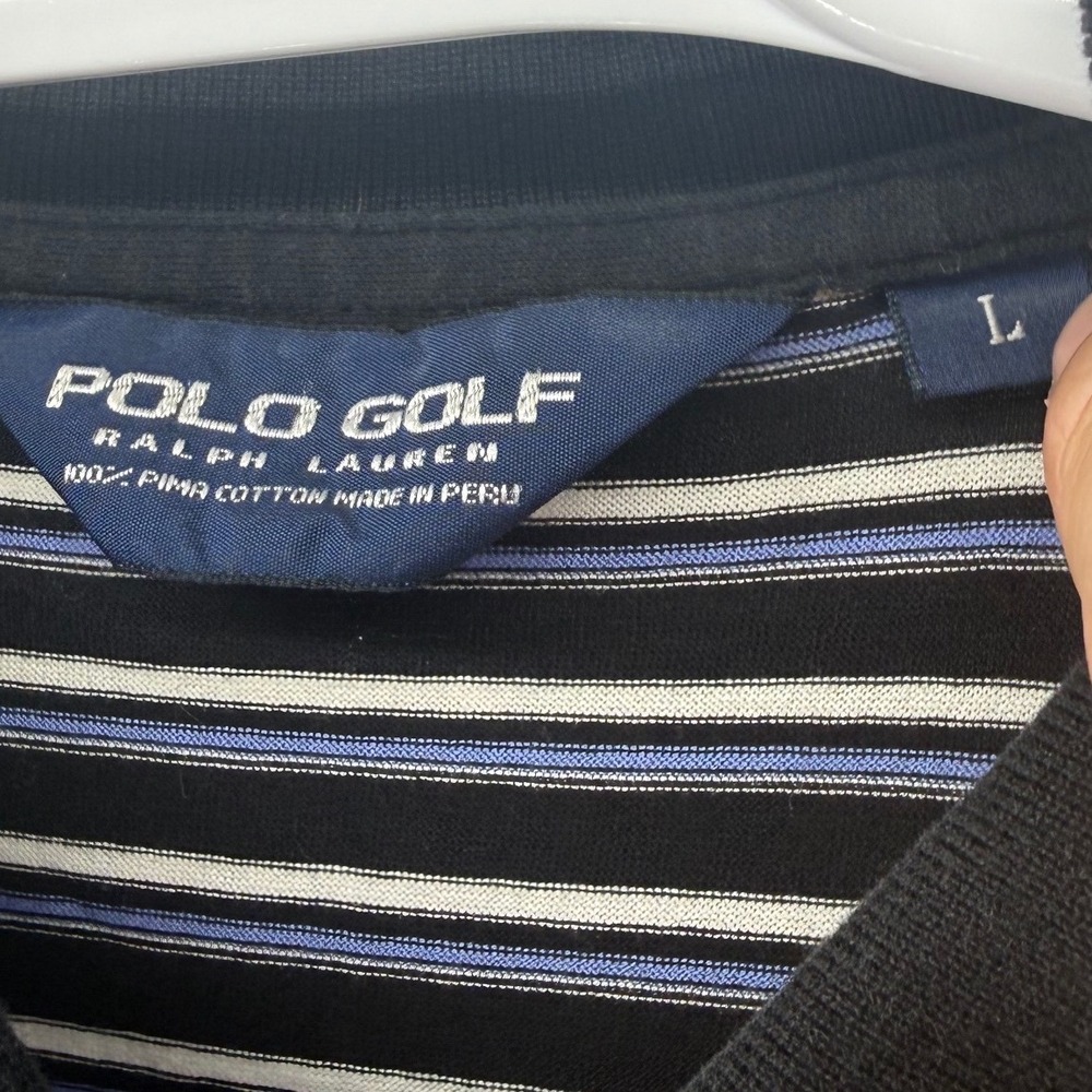 Polo Golf Ralph Lauren Mens Large Striped Pima Cotton Polo Shirt TPC Scottsdale - Picture 5 of 6